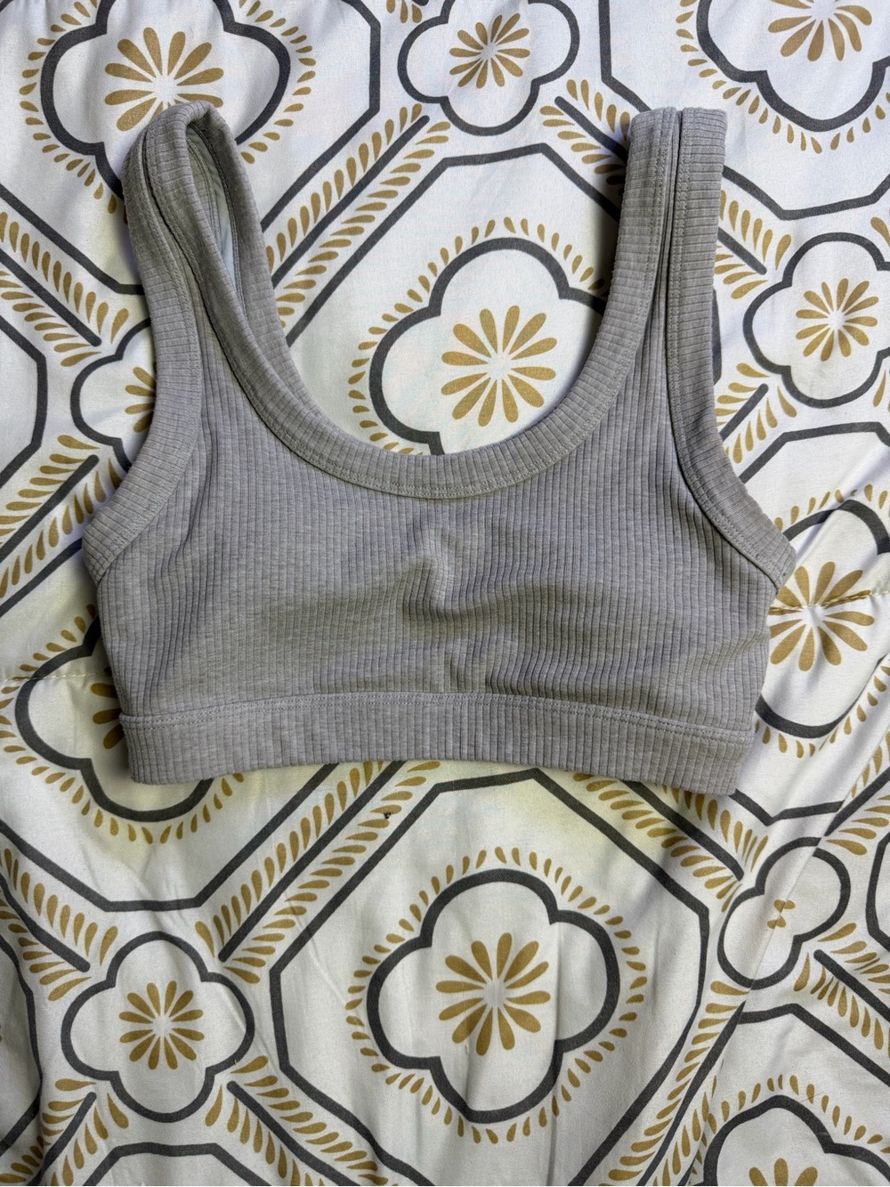 Alo Yoga Ribbed Sports Bra Gray Size Small Padded